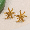 Wholesale Women's Minimalist Style 316L Stainless Steel 18K Goldplated Irregular Flowershaped Stud Earrings Jewelry