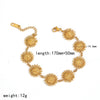 Wholesale Women's Minimalist Sunflower Stainless Steel Jewelry Set Real Gold Plated Bracelet Earrings
