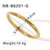 Wholesale Women's Minimalist Thread Design Hollow Bracelet In Stainless Steel With 18K Furnace Vacuum Plating