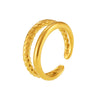Wholesale Women's Minimalist Twist Doublelayer Open 316L Stainless Steel Ring Plated 18K Gold With Geometric Design And Color Preservation Electroplating