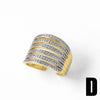Wholesale Women's Minimalist Twisted Cross Opening Goldplated Copper Ring With Zircon