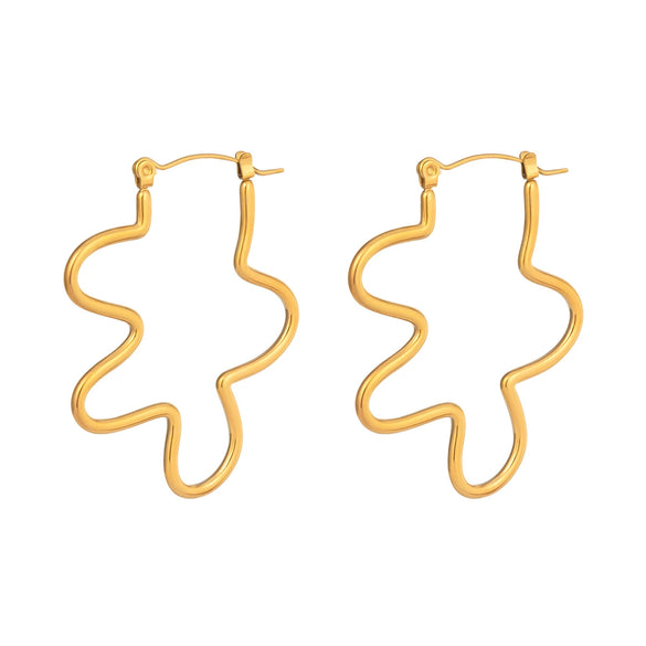 Wholesale Women's Minimalist Ushaped Stainless Steel Earrings With Pvd Furnace Vacuum Real Gold Plating