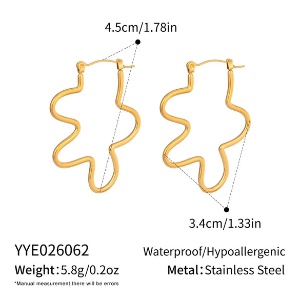 Wholesale Women's Minimalist Ushaped Stainless Steel Earrings With Pvd Furnace Vacuum Real Gold Plating