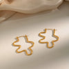 Wholesale Women's Minimalist Ushaped Stainless Steel Earrings With Pvd Furnace Vacuum Real Gold Plating