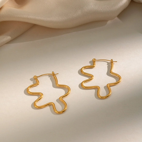 Wholesale Women's Minimalist Ushaped Stainless Steel Earrings With Pvd Furnace Vacuum Real Gold Plating