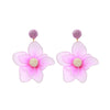Wholesale Women's Mixed Materials Hand Knitted Flower Shape Cloth Raffia Grass Earrings Fashion Bohemia Design