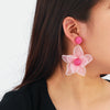 Wholesale Women's Mixed Materials Hand Knitted Flower Shape Cloth Raffia Grass Earrings Fashion Bohemia Design