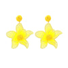 Wholesale Women's Mixed Materials Hand Knitted Flower Shape Cloth Raffia Grass Earrings Fashion Bohemia Design