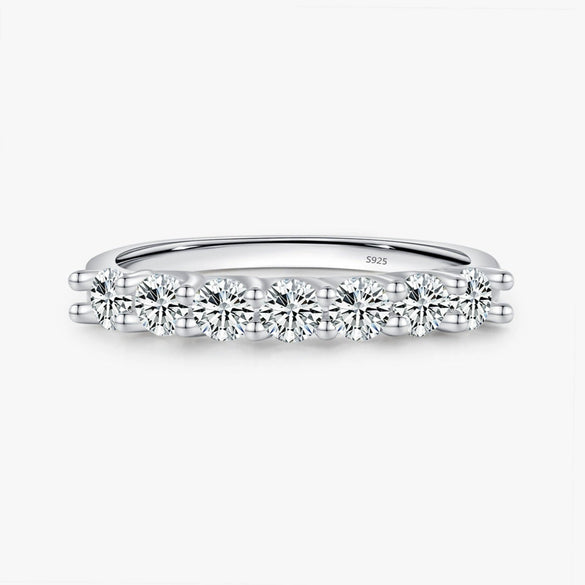 Wholesale Women's Modern Geometric S925 Sterling Silver Diamond Ring With Gem Inlaid