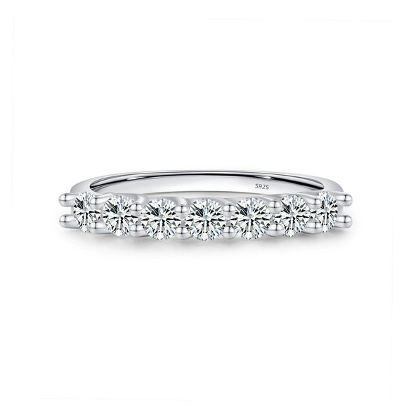 Wholesale Women's Modern Geometric S925 Sterling Silver Diamond Ring With Gem Inlaid
