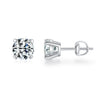 Wholesale Women's Modern Light Luxury Classic Simple Geometric S925 Sterling Silver Stud Earrings With Gem Inlaid