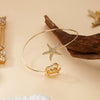 Wholesale Women's Modern Minimalist Animal Style Iron Electroplated Starfish And Crab Open Arm Bracelet Accessory
