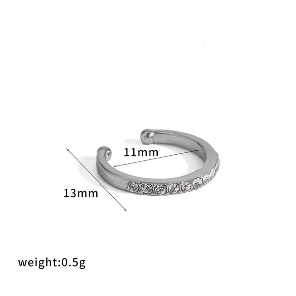 Wholesale Women's Modern Minimalist Geometric Cshaped Real Gold Plated Stainless Steel Ear Cuff Jewelry