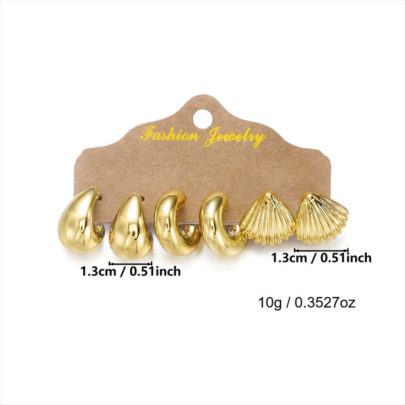 Wholesale Women's Modern Minimalist Geometric Plastic Electroplated Starfish Irregular Lava Drop Earring Set