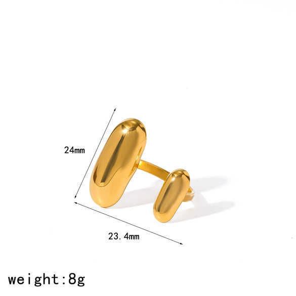 Wholesale Women's Modern Minimalist Geometric 304 Stainless Steel Titanium Steel Gold Plated Rings