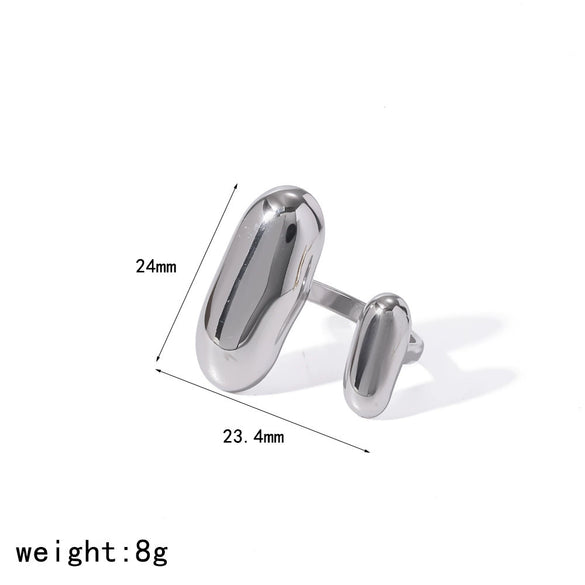 Wholesale Women's Modern Minimalist Geometric 304 Stainless Steel Titanium Steel Gold Plated Rings