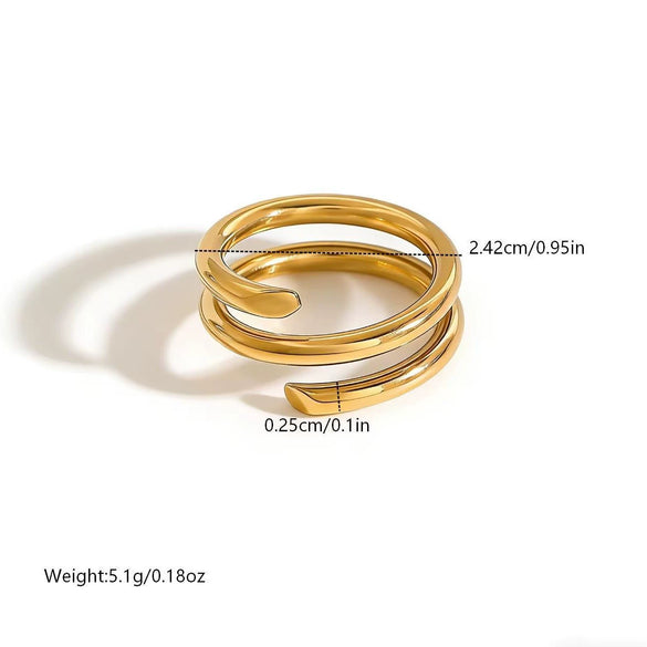 Wholesale Women's Modern Minimalist Geometric Stainless Steel Vacuum Plated Jewelry Rings