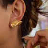 Wholesale Women's Modern Minimalist Stainless Steel Geometric Rib Hammer Exaggerated Earrings Jewelry