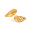 Wholesale Women's Modern Minimalist Stainless Steel Geometric Rib Hammer Exaggerated Earrings Jewelry