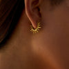 Wholesale Women's Modern Minimalist Stainless Steel Geometric Sun Earrings With Electroplating