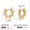 Wholesale Women's Modern Minimalist Stainless Steel Geometric Sun Earrings With Electroplating