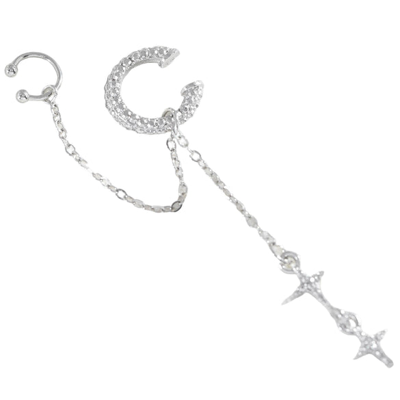 Wholesale Women's Modern Minimalist Style Zinc Alloy Electroplated Bow Star Tassel Rhinestone Nonpierced Ear Clips And Asymmetrical Ear Cuffs Accessories