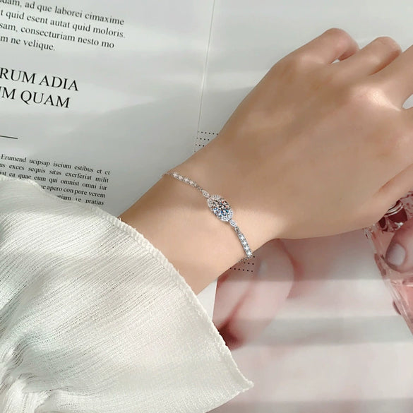 Wholesale Women's Moissanite Bracelet 925 Sterling Silver Geometric Design Jewelry Diy Accessories