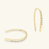 Wholesale Women's Moissanite Earrings In Geometric And Ushape Pattern Made Of S925 Silver With Electroplating Treatment