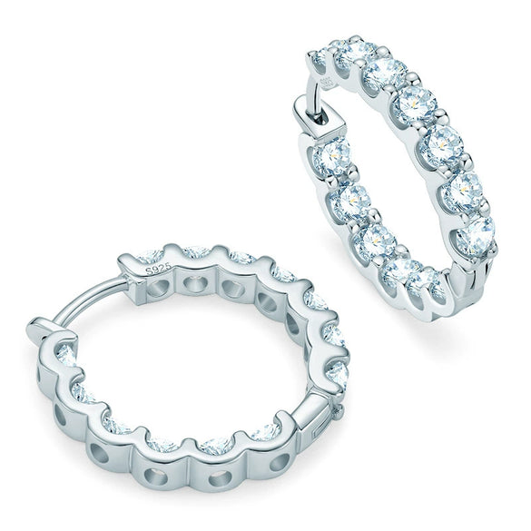 Wholesale Women's Moissanite Earrings S925 Sterling Silver Geometric Electroplated Design