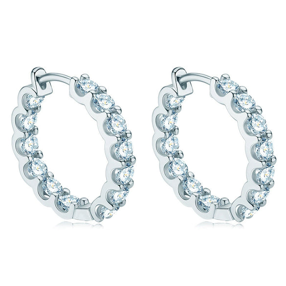 Wholesale Women's Moissanite Earrings S925 Sterling Silver Geometric Electroplated Design