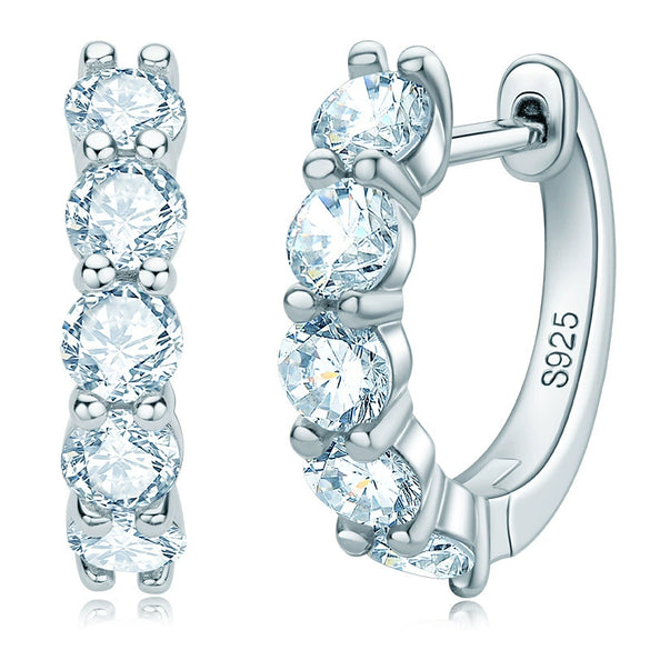 Wholesale Women's Moissanite Earrings S925 Sterling Silver Geometric Electroplated Design