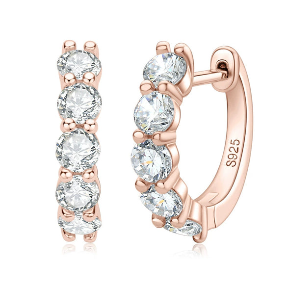 Wholesale Women's Moissanite Earrings S925 Sterling Silver Geometric Electroplated Design