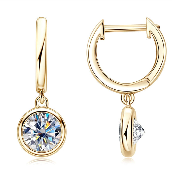 Wholesale Women's Moissanite Earrings 925 Silver Geometric Style Electroplated