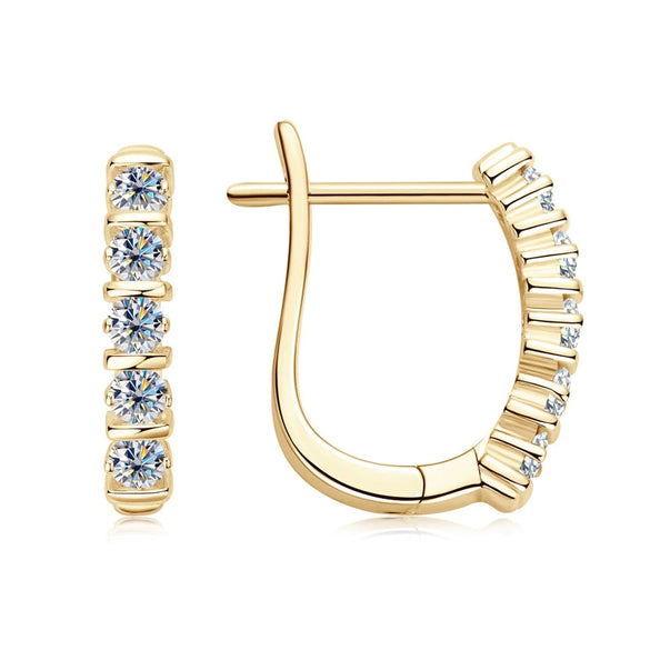 Wholesale Women's Moissanite Earrings 925 Silver Ushape Geometric Electroplated