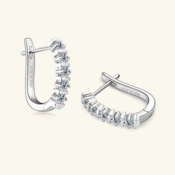 Wholesale Women's Moissanite Earrings 925 Silver Ushape Geometric Electroplated