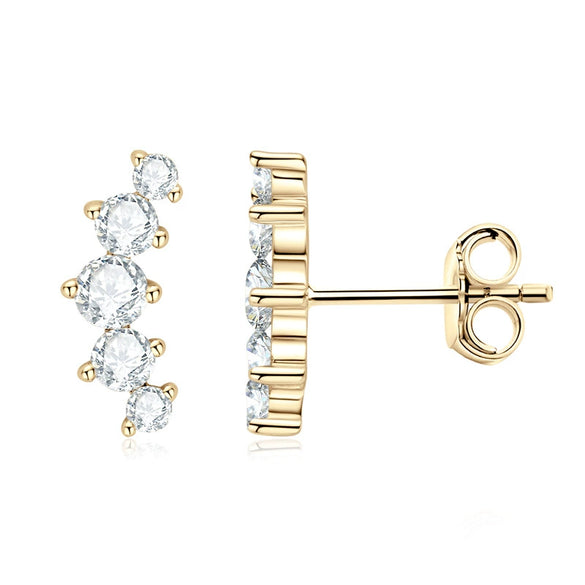Wholesale Women's Moissanite Earrings 925 Sterling Silver K Gold Electroplated Geometric Style