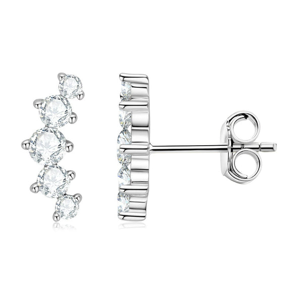 Wholesale Women's Moissanite Earrings 925 Sterling Silver K Gold Electroplated Geometric Style