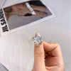 Wholesale Women's Moissanite Fourclaw Microembedded Ring In S925 Sterling Silver With 18K White Gold Electroplated Finish