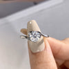 Wholesale Women's Moissanite Heart Ring In 925 Silver With Electroplating Treatment