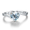 Wholesale Women's Moissanite Heart Ring In 925 Silver With Electroplating Treatment