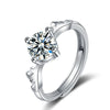 Wholesale Women's Moissanite Open Ring 925 Sterling Silver Kstyle With Animal Zodiac Antlers Pattern Electroplated Jewelry