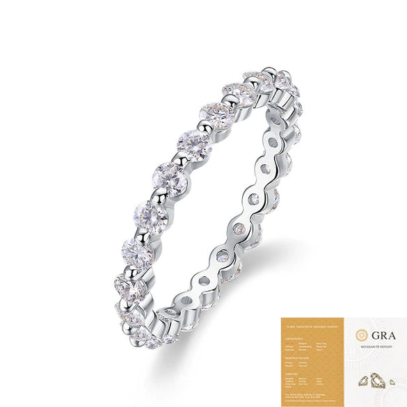 Wholesale Women's Moissanite Ring 925 Silver Geometric Design Set With Diamonds
