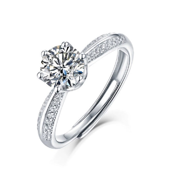 Wholesale Women's Moissanite Ring 925 Silver Plated 18K Gold Geometric Inlay Design