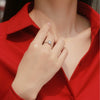 Wholesale Women's Moissanite Ring 925 Silver Plated 18K Gold Geometric Inlay Design