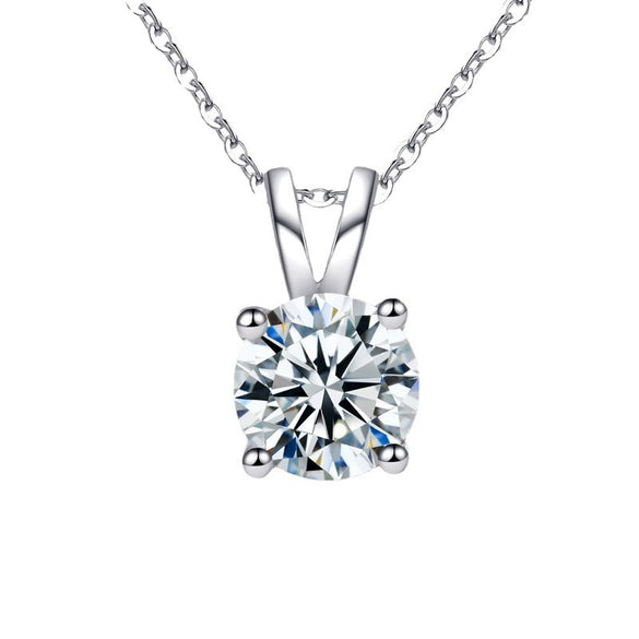 Wholesale Women's Moissanite 925 Sterling Silver Geometric Simple Pendant Necklace With Electroplating