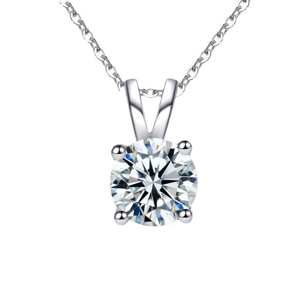 Wholesale Women's Moissanite 925 Sterling Silver Geometric Simple Pendant Necklace With Electroplating