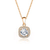 Wholesale Women's Moissanite 925 Sterling Silver Square Pendant Necklace With Cross Chain And Geometric Design