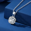 Wholesale Women's Moissanite 925 Sterling Silver Square Pendant Necklace With Cross Chain And Geometric Design