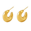 Wholesale Women's Moon Hollow Earrings Stainless Steel 18K Gold Plated Texturized Electroplated Natural Geometric Style