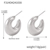 Wholesale Women's Moon Hollow Earrings Stainless Steel 18K Gold Plated Texturized Electroplated Natural Geometric Style